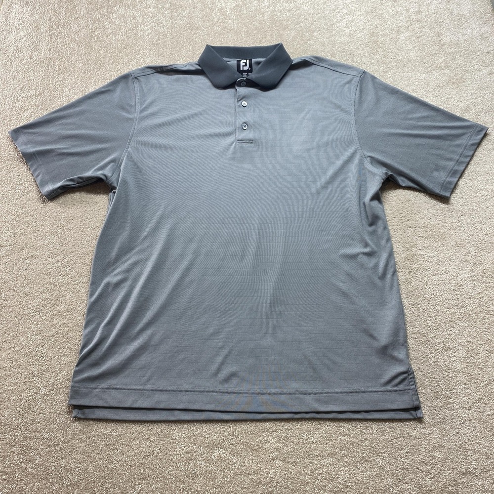 FootJoy Polo Shirt Mens XL Charcoal Performance Golf Stretch Moisture Wicking
